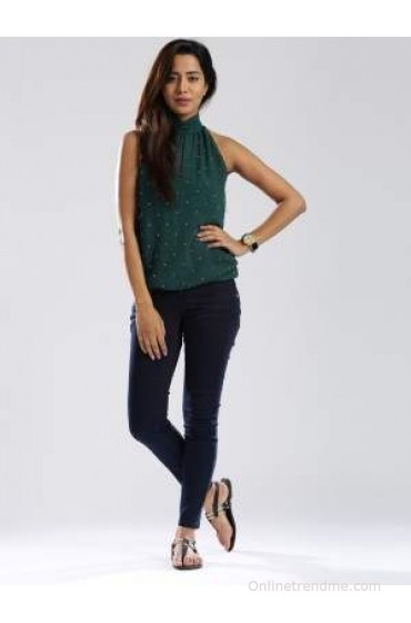 Dressberry Casual Sleeveless Self Design Women's Top Dressberry Casual Sleeveless Self Design Women's Top